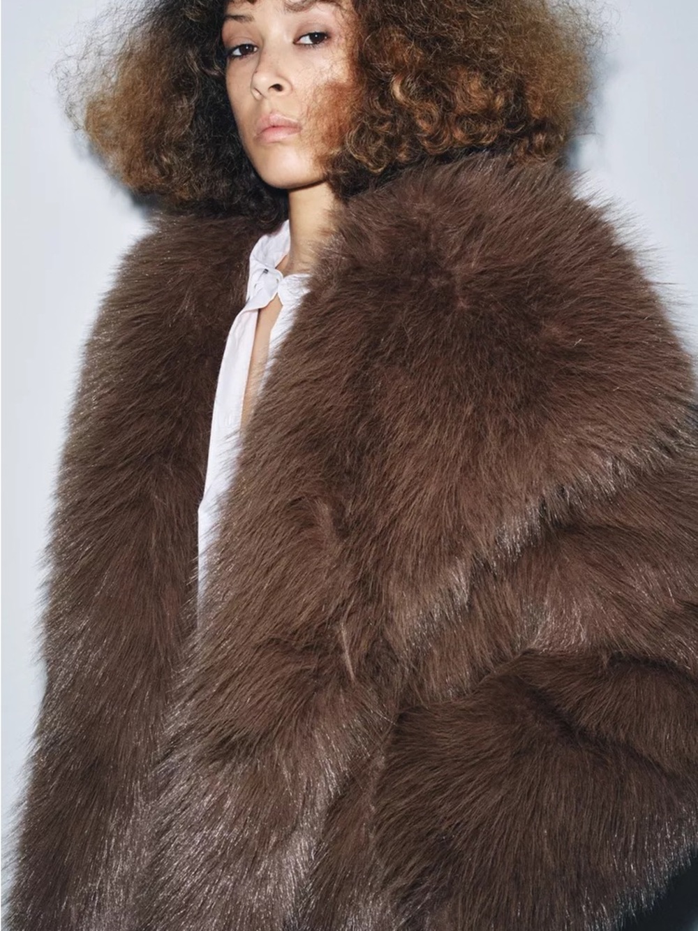 Zara COLLECTION FAUX FUR SHORT COAT - Picture 2 of 3